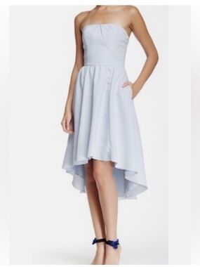 Ted Baker Strapless High-Low Dress in Pale Blue